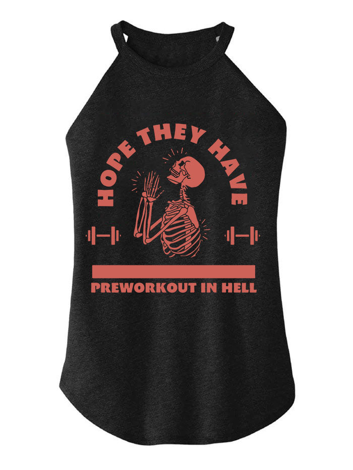 Preworkout in Hell TRI ROCKER COTTON TANK