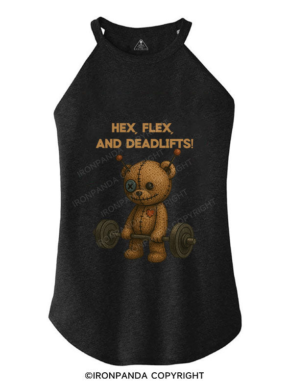 HEX, FLEX, AND DEADLIFTS! TRI ROCKER COTTON TANK