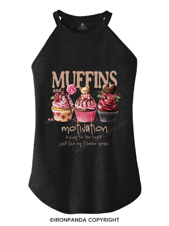 MUFFINS AND MOTIVATION TRI ROCKER COTTON TANK