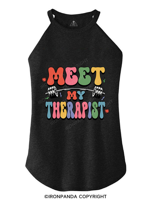 MEET MY THERAPIST TRI ROCKER COTTON TANK