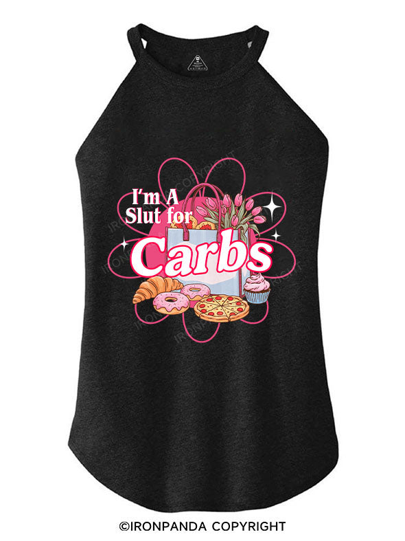 I'M A SLUT FOR CARBS TRI ROCKER COTTON TANK