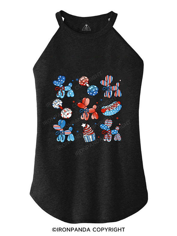 RED, WHITE, AND GYM TIME TRI ROCKER COTTON TANK