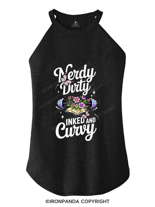 NERDY DIRTY INKED AND CURVY TRI ROCKER COTTON TANK
