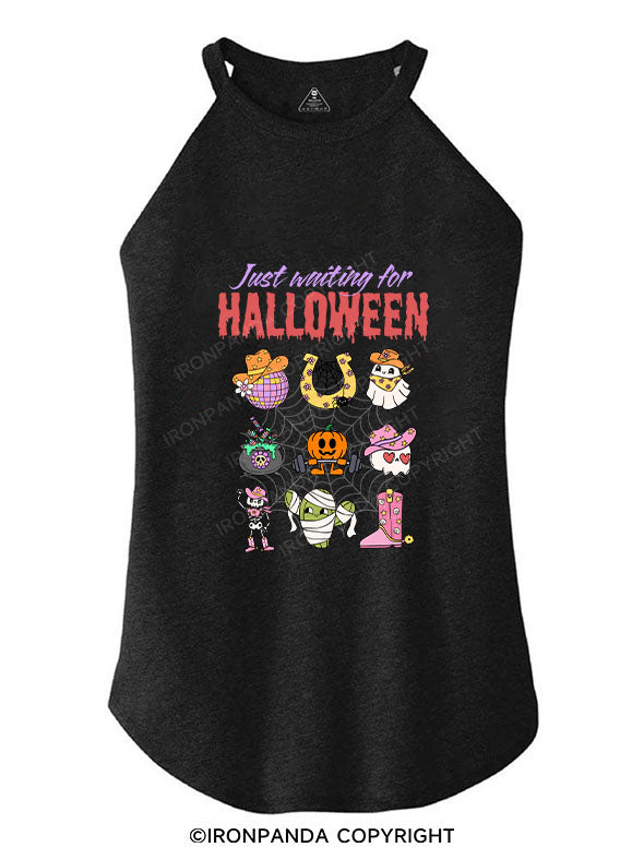 JUST WAITING FOR HALLOWEEN TRI ROCKER COTTON TANK