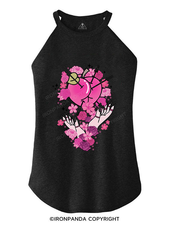 PEACHY VIBES TRI ROCKER COTTON TANK