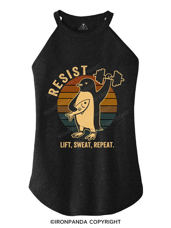 RESIST LIFT, SWEAT, REPEAT TRI ROCKER COTTON TANK