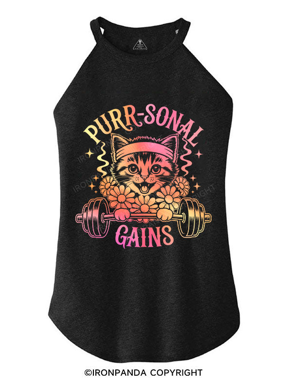 PURR‑SONAL GAINS ROCKER COTTON TANK