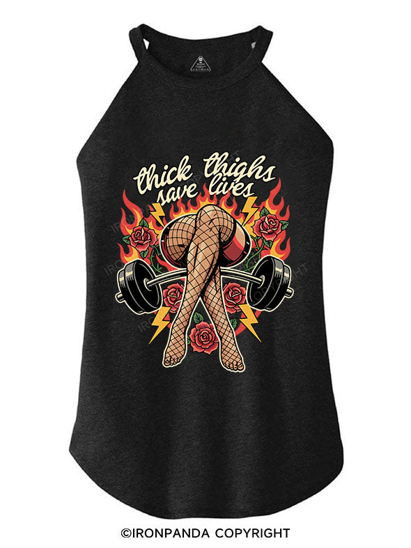 thick thighs save lives ROCKER COTTON TANK