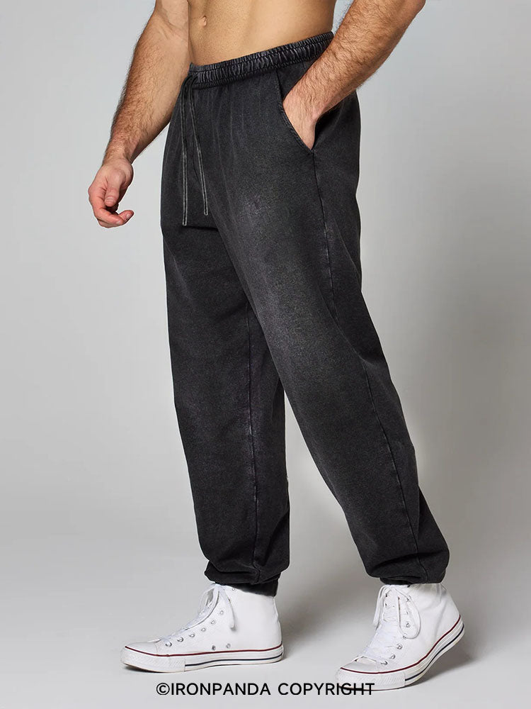 NEVER SKIP LEG DAY Washed Baggy Joggers