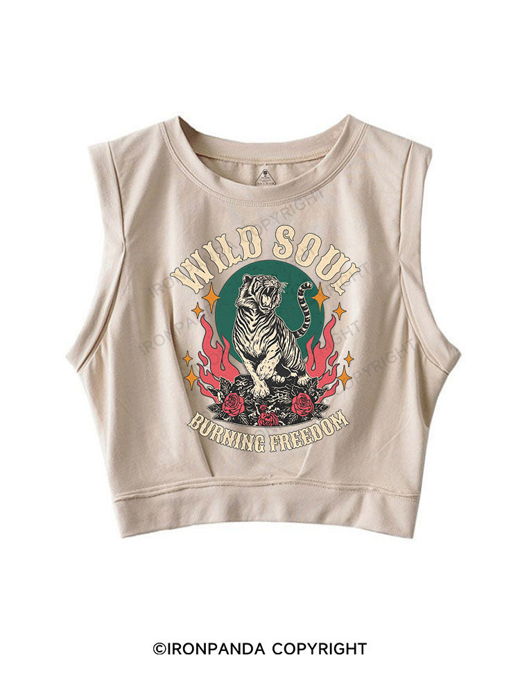 WILD SOUL BURNING FREEDOM SLEEVELESS CROP TOPS