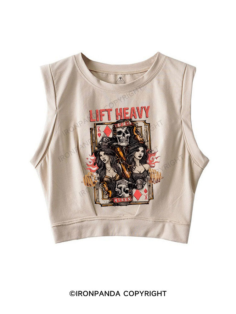 LIFT HEAVY SLEEVELESS CROP TOPS