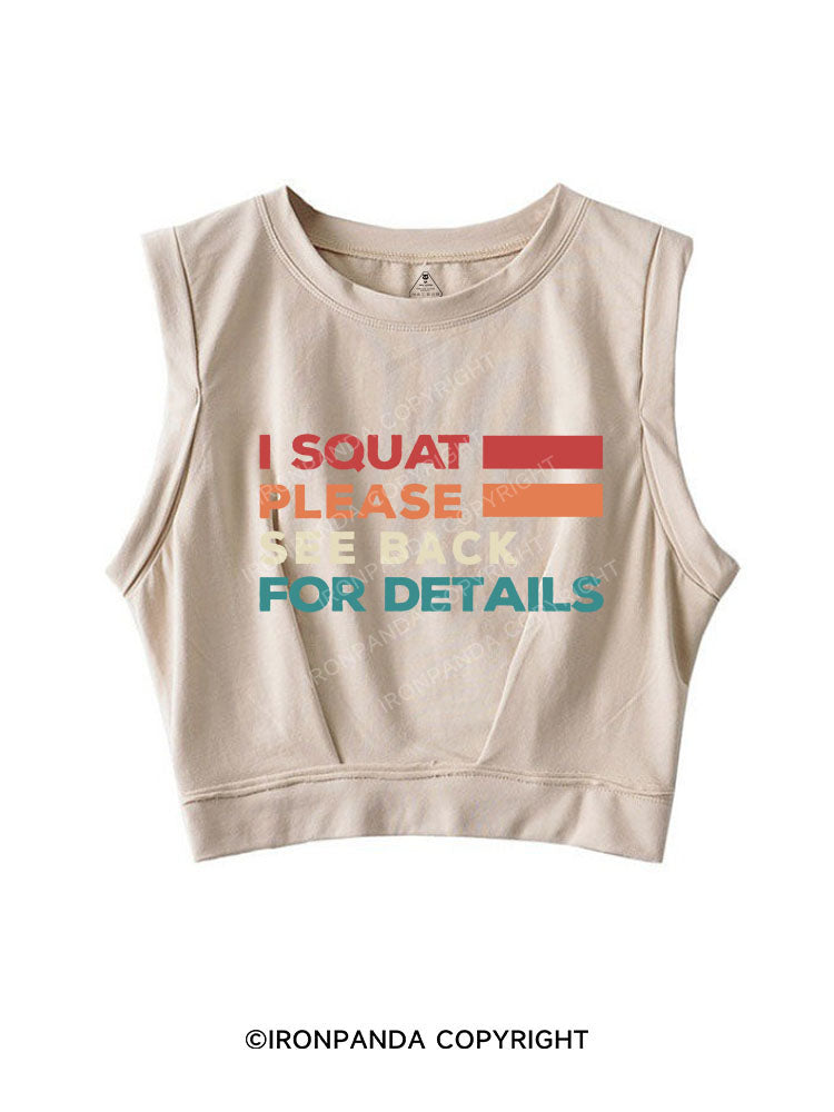 I SQUAT SLEEVELESS CROP TOPS