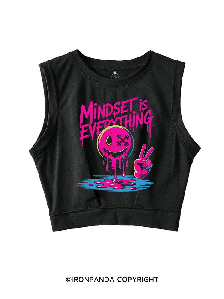 MINDSET IS EVERYTHING SLEEVELESS CROP TOPS