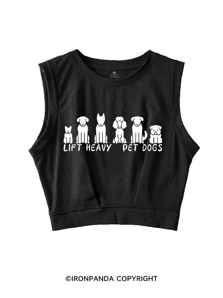 LIFT HEAVY PET DOGS SLEEVELESS CROP TOPS