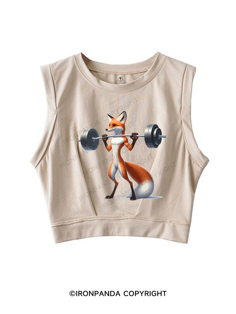 IRONPANDA LIFT HEAVY FOX SLEEVELESS CROP TOPS