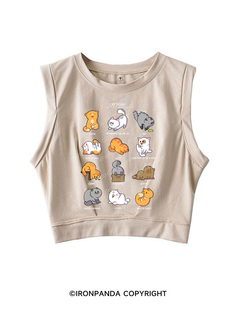 CAT YOGA SLEEVELESS CROP TOPS