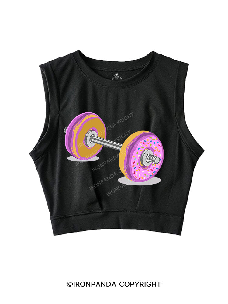 DONUT BARBELL Sleeveless Crop Tops