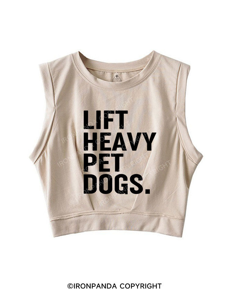 LIFT HEAVY PET DOGS SLEEVELESS CROP TOPS