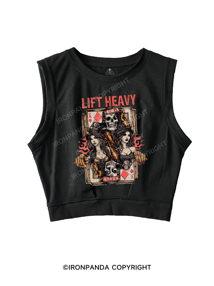 LIFT HEAVY SLEEVELESS CROP TOPS