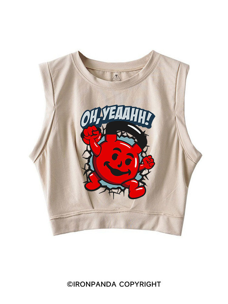 Kettlebell Man Sleeveless Crop Tops