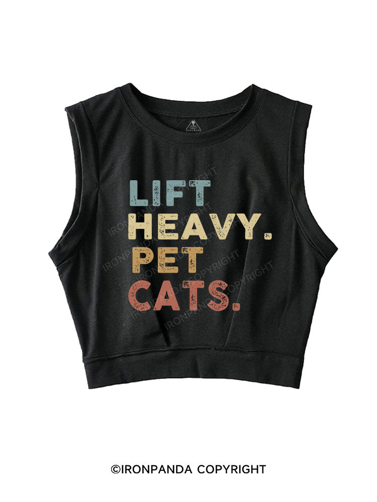 COLORFUL LIFT HEAVY PET CATS  SLEEVELESS CROP TOPS