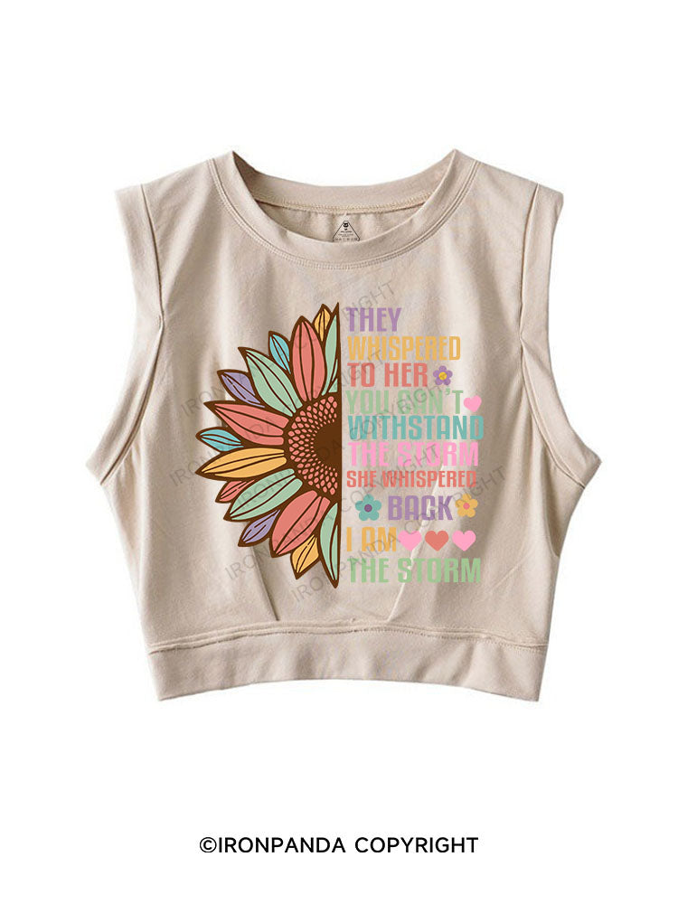 I AM THE STORM SLEEVELESS CROP TOPS