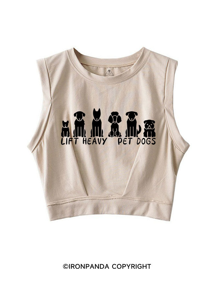 LIFT HEAVY PET DOGS SLEEVELESS CROP TOPS