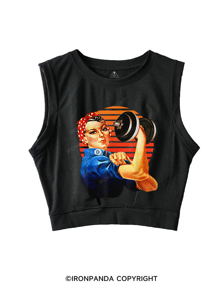 WE CAN DO IT FUN FITNESS WORKOUT Sleeveless Crop Tops