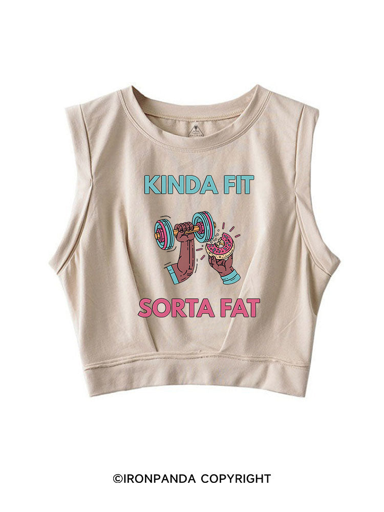 KINDA FIT SORTA FAT DONUT LOVER SLEEVELESS CROP TOPS