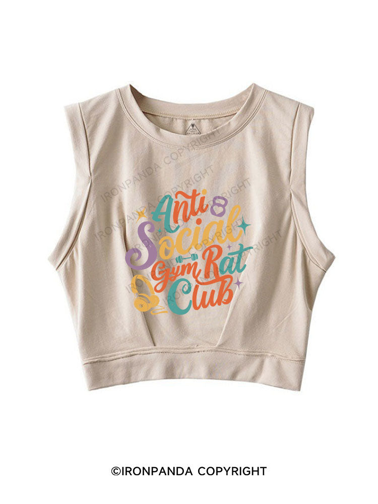 Anti Social Gym Rat Club SLEEVELESS CROP TOPS