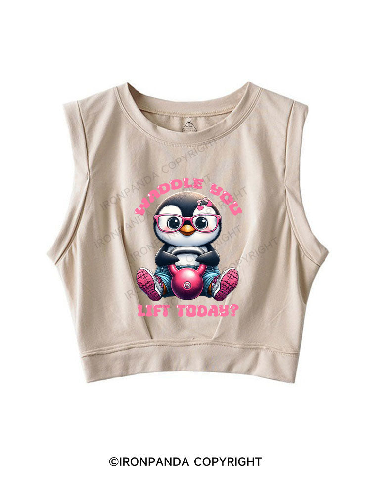 Waddle You Lift Today？ SLEEVELESS CROP TOPS