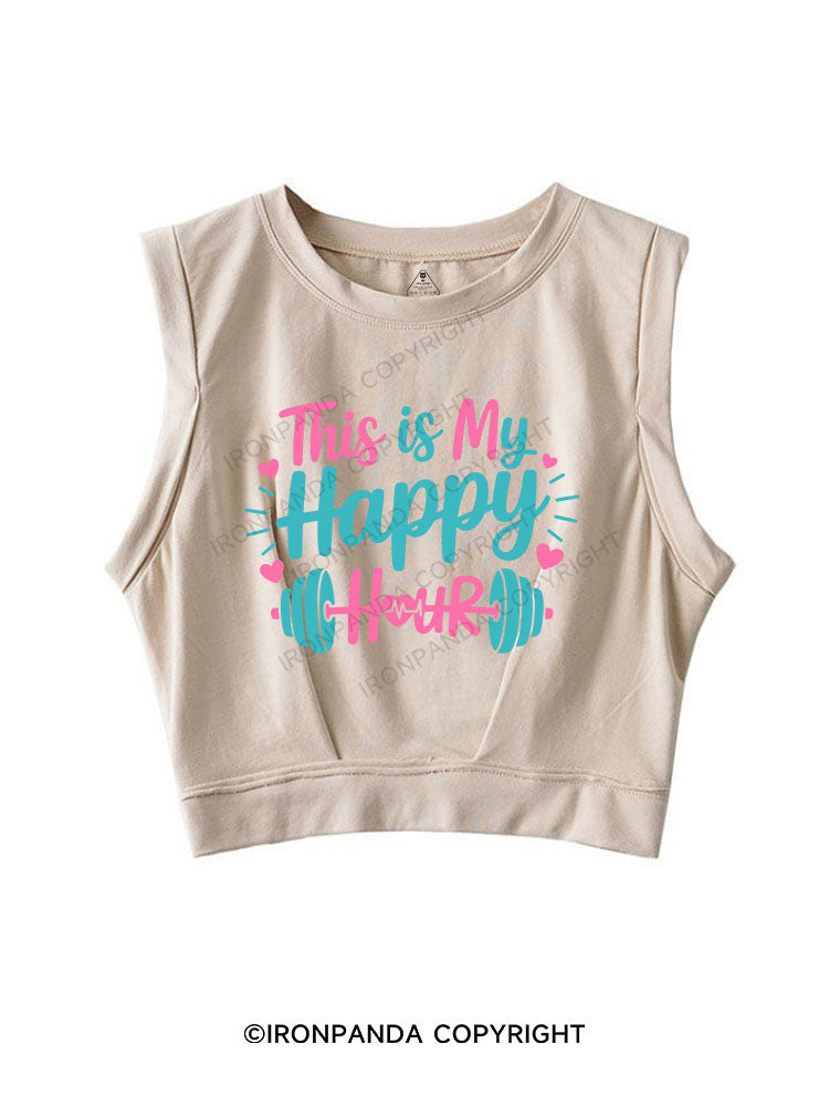 This Is My Happy Hour SLEEVELESS CROP TOPS
