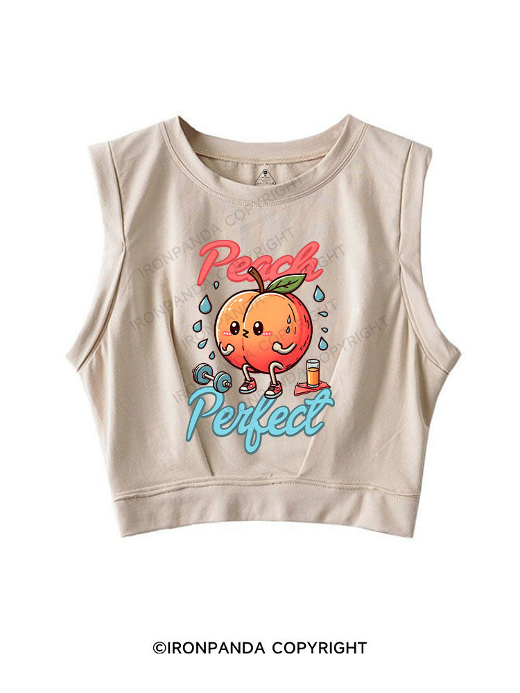 PEACH PERFECT SLEEVELESS CROP TOPS