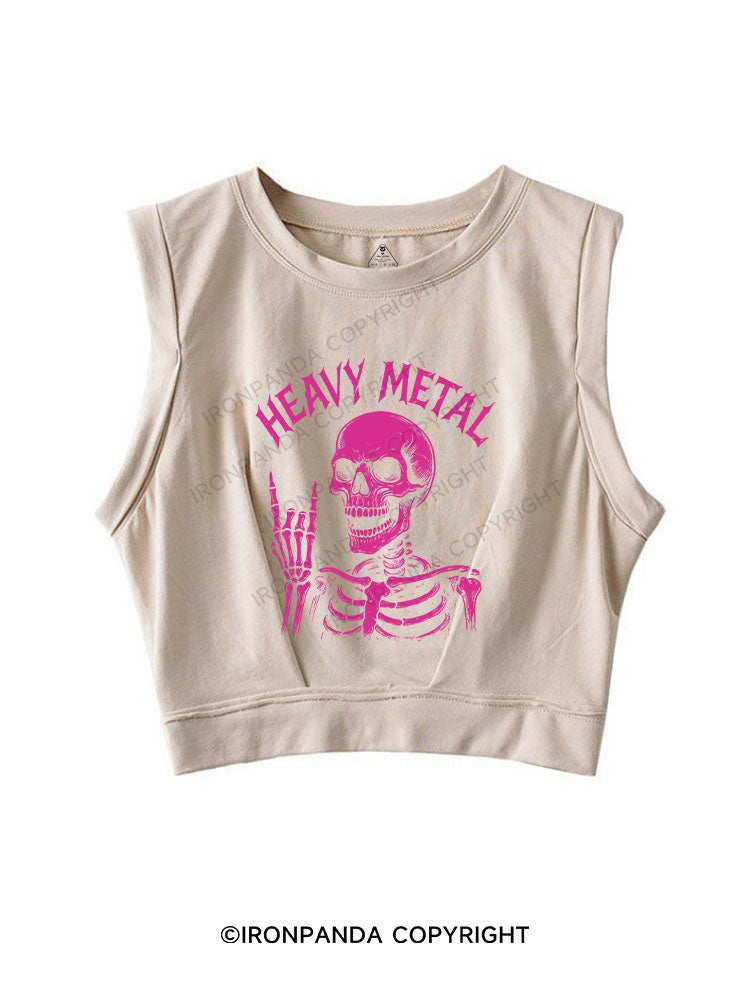 HEAVY METAL SLEEVELESS CROP TOPS