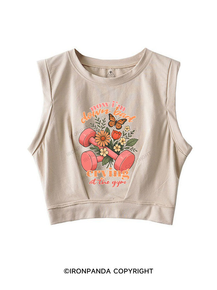 Now I’m down bad crying at the gym SLEEVELESS CROP TOPS