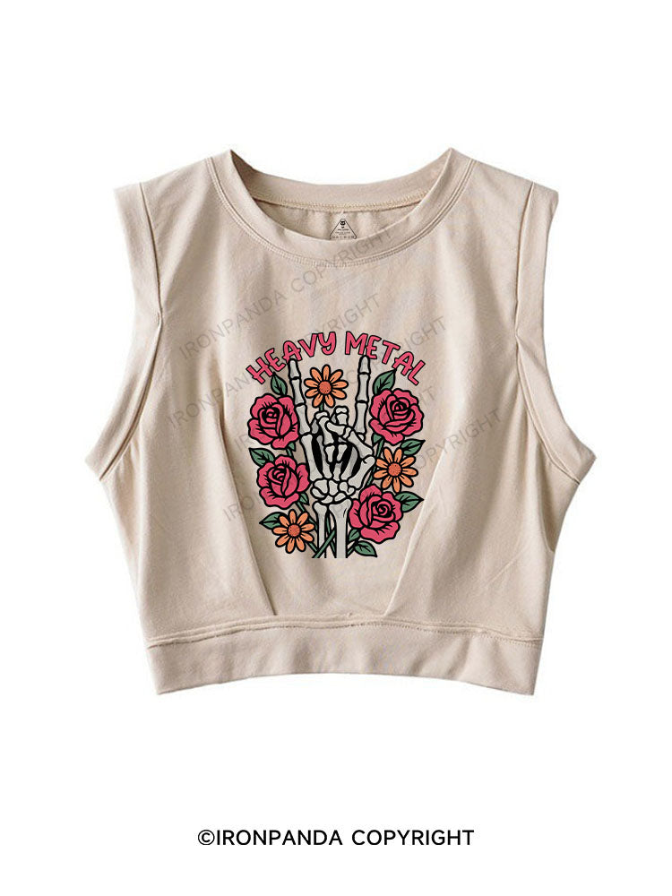 HEAVY METAL SLEEVELESS CROP TOPS