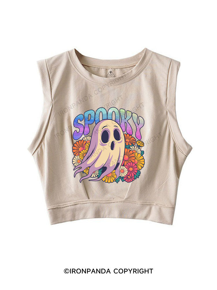 SPOOKY SLEEVELESS CROP TOPS