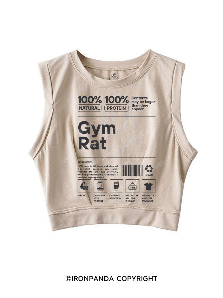 GYM RAT SLEEVELESS CROP TOPS
