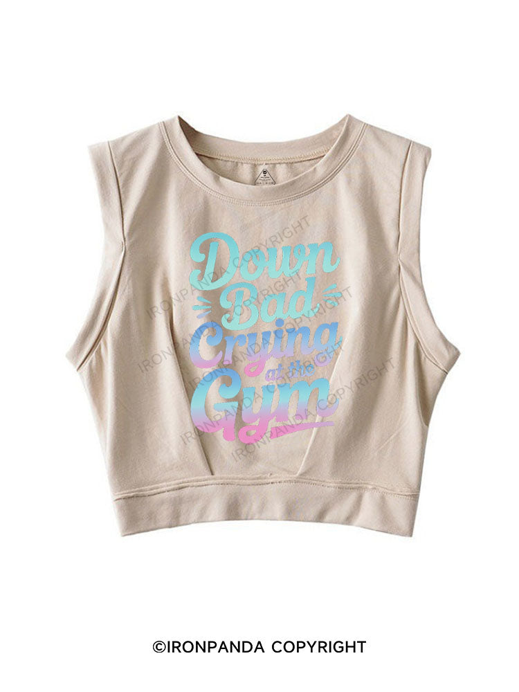 DOWN BAD CRYING AT THE GYM SLEEVELESS CROP TOPS