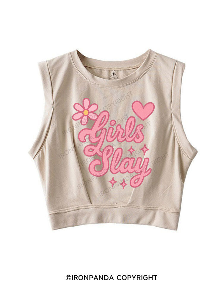 GIRLS SLAY SLEEVELESS CROP TOPS