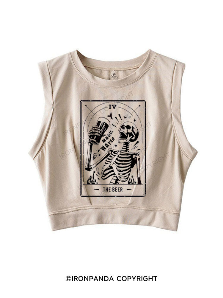 THE BEER MAGIC WATER SLEEVELESS CROP TOPS