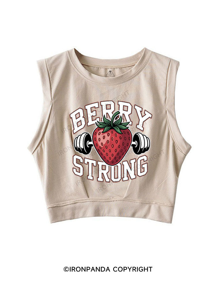 BERRY STRONG SLEEVELESS CROP TOPS