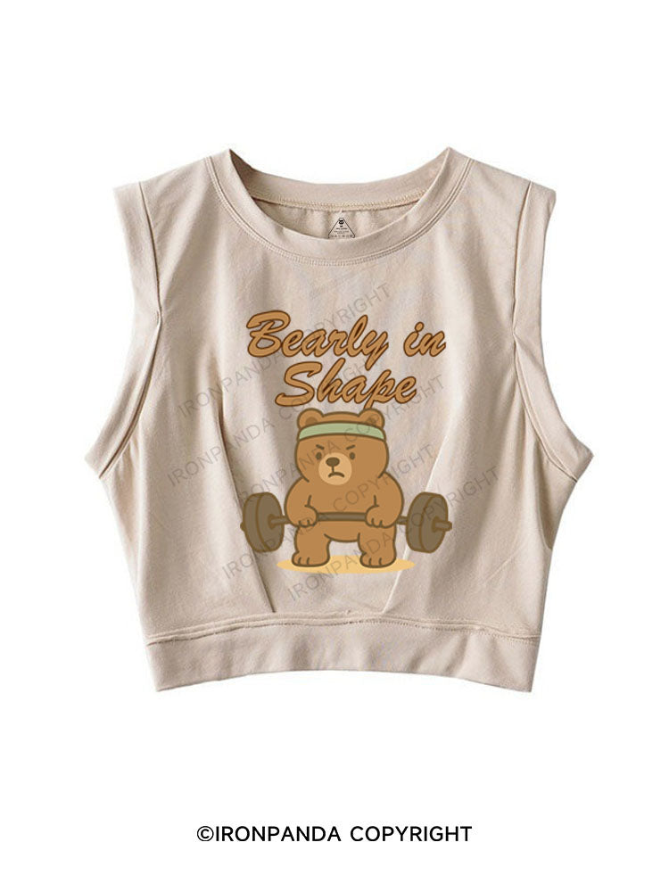 BEARLY IN SHAPE SLEEVELESS CROP TOPS