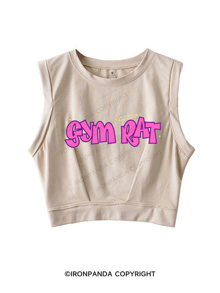 GYM RAT SLEEVELESS CROP TOPS