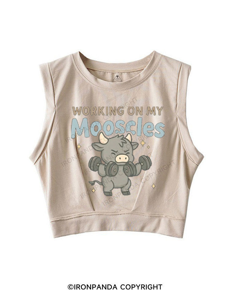 working on my mooscles SLEEVELESS CROP TOPS