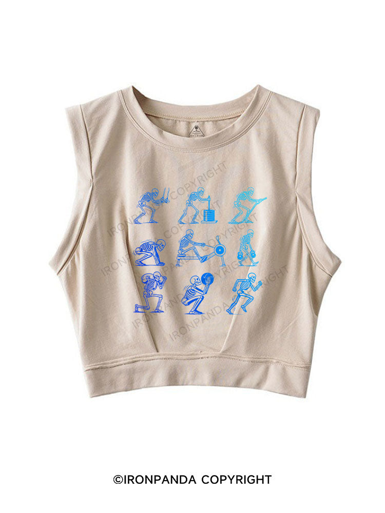 BONE BY BONE, REP BY REP SLEEVELESS CROP TOPS