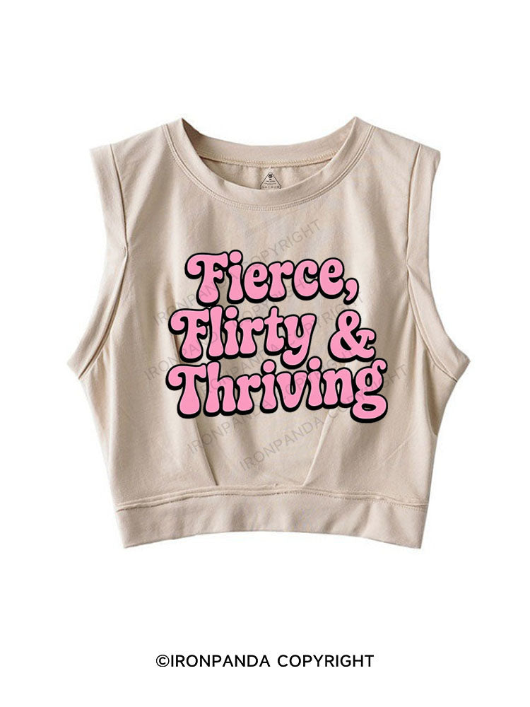 FIERCE, FLIRTY & THRIVING SLEEVELESS CROP TOPS