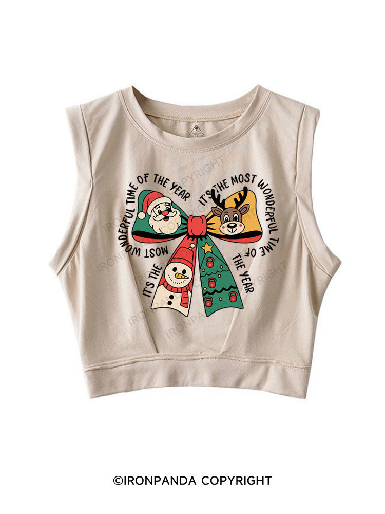 IT'S THE MOST WONDERFUL TIME OF THE YEAR SLEEVELESS CROP TOPS