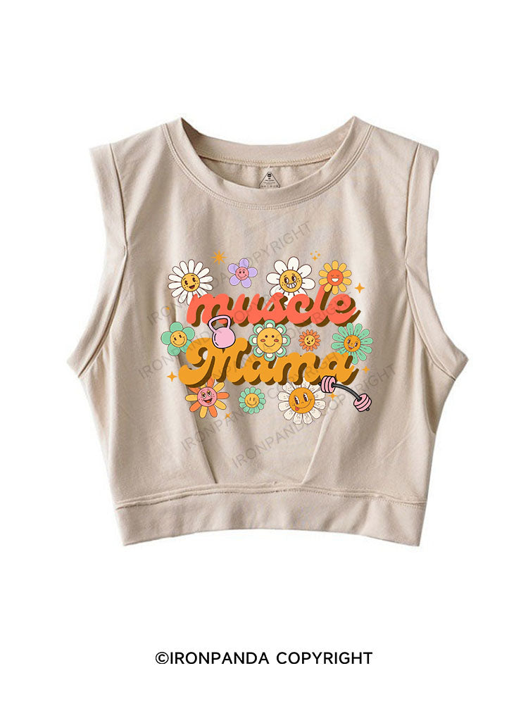 MUSCLE MAMA SLEEVELESS CROP TOPS