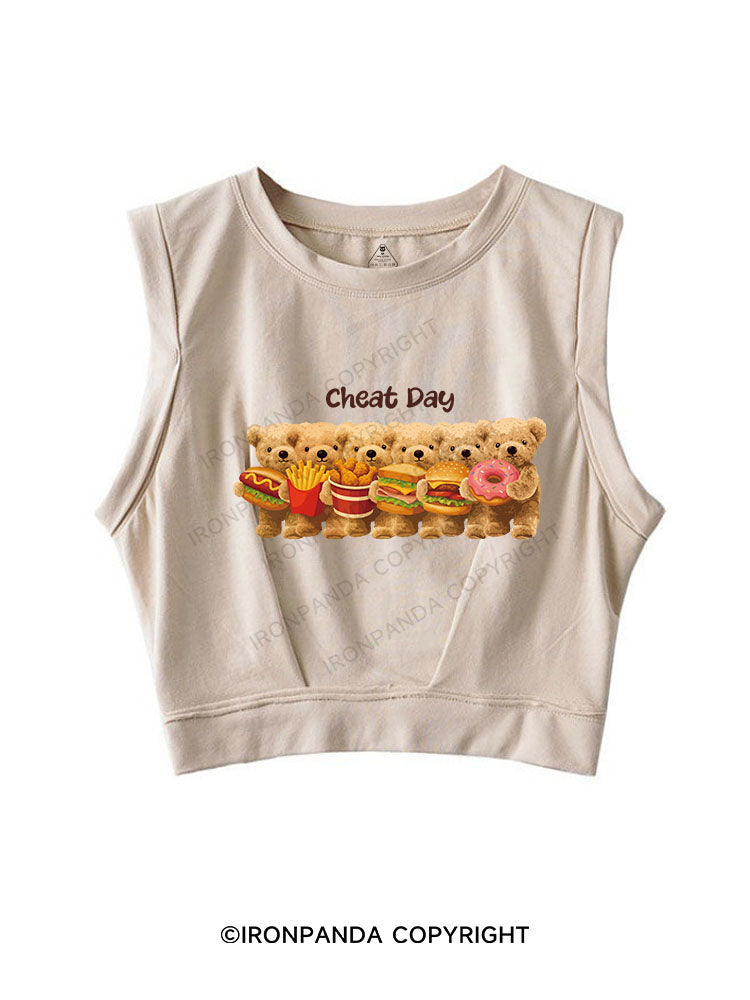 CHEAT DAY SLEEVELESS CROP TOPS